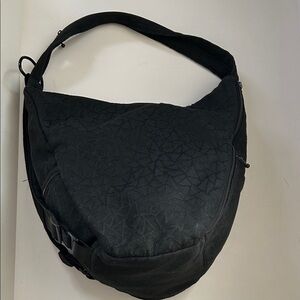 Vtg Wild West Women's Black Geometic Pattern Backpack Sling Bag Crossbody Purse